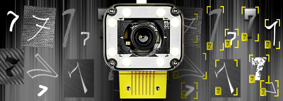 In-Sight D900 vision system reading variations of the number 7